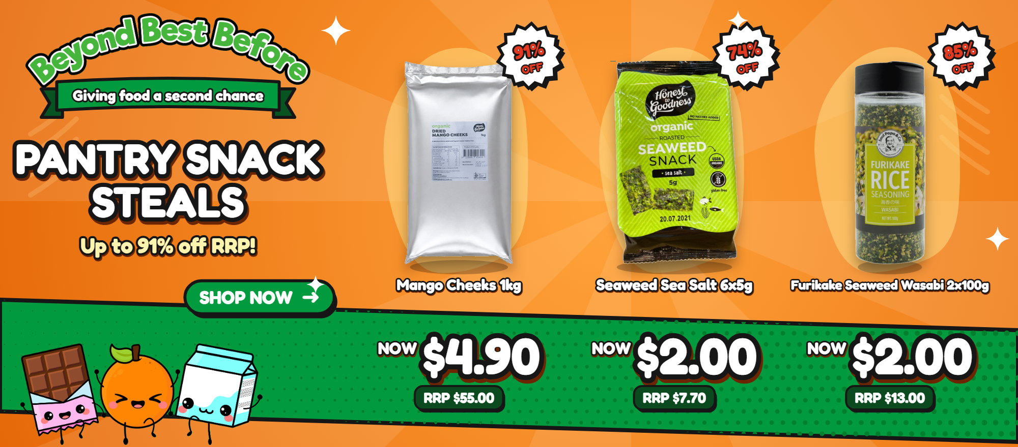 Pantry Snack Steals: Mango Cheeks, Seaweed Sea Salt, Furikake Seaweed Wasabi