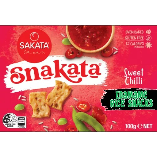 Snakata Rice Snack Sweet Chilli Edamame 100g