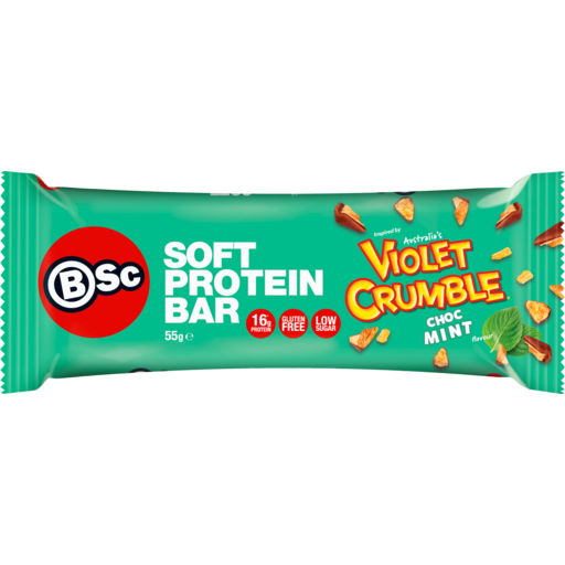 BSc Bar Soft Protein Violet Crumble Choc Mint G/F 55g