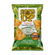 Com Up pooped Tortilla Chips Sour Cream Green Onion 60g