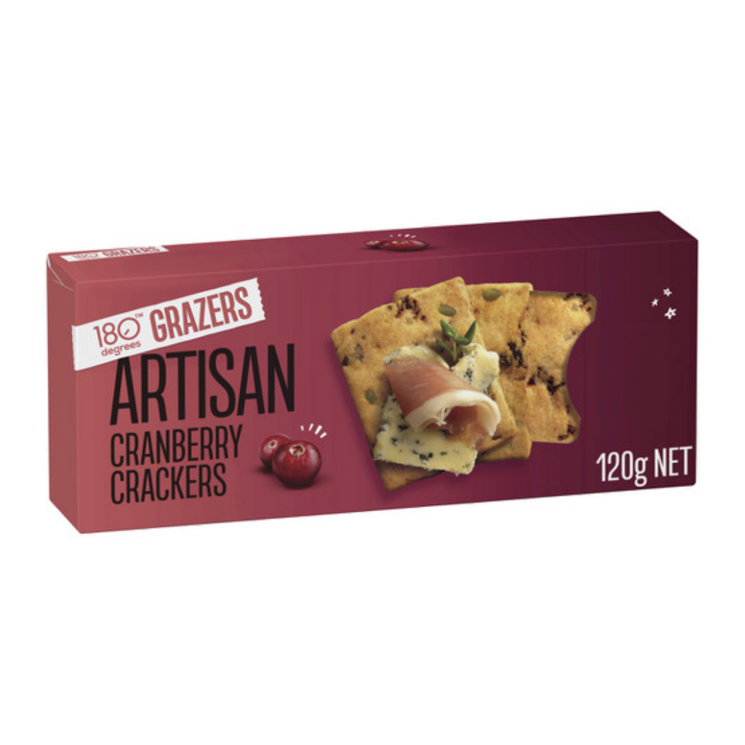 180 Grazers Cranberry Crackers 120g Media 1 of 1