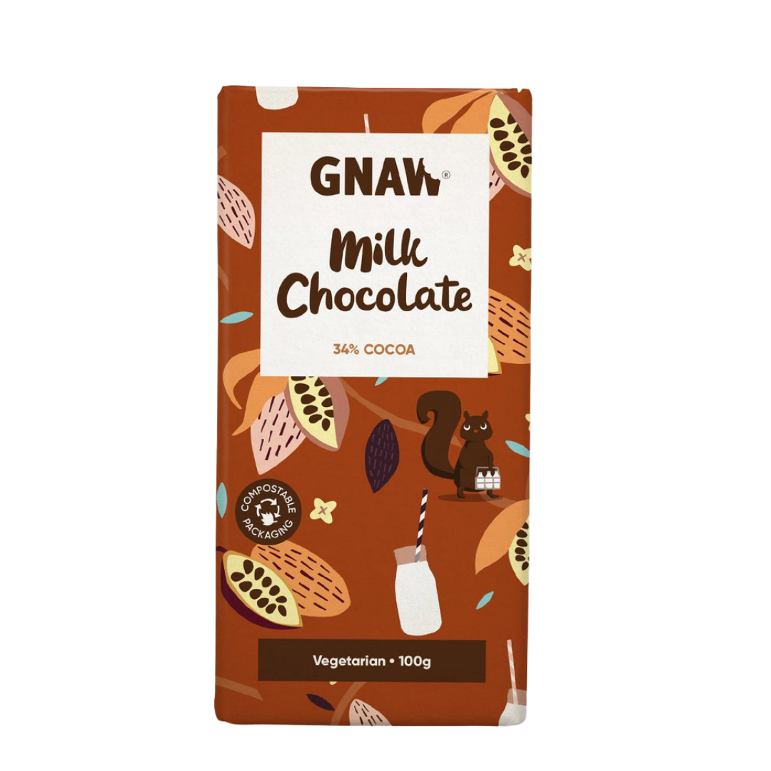 Image of Gnaw Milk Choc 100g - Creamy and indulgent milk chocolate bar for pure delight